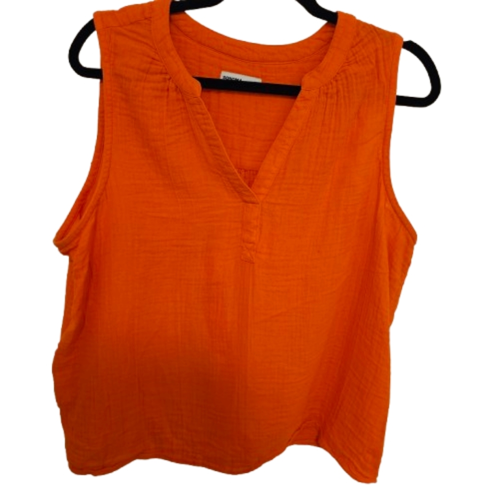 Sonoma Goods for Life Gauze V-Neck Tank Top in 'coral Ocean'